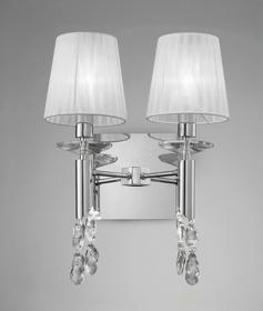 Tiffany Polished Chrome-White Crystal Wall Lights Mantra Shaded Wall Lights